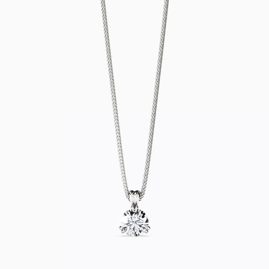 3 prong 1/2 CT Round Diamond Pendant in 14K Gold
