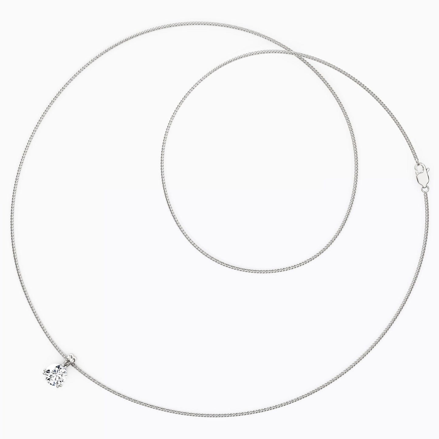 3 prong 1/2 CT Round Diamond Pendant in 14K Gold