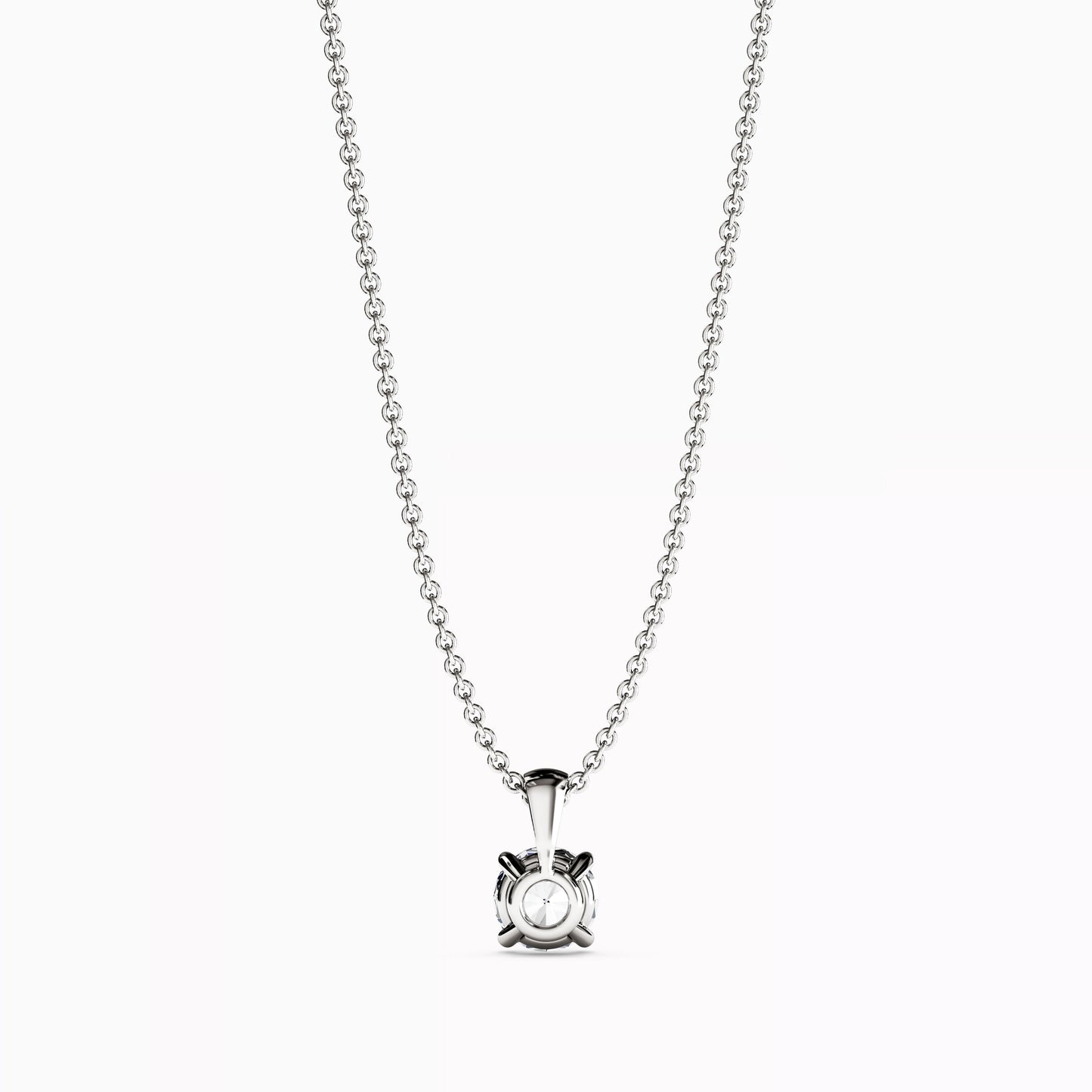 Round Diamond 4 Prong Necklace Pendant in 14K Gold