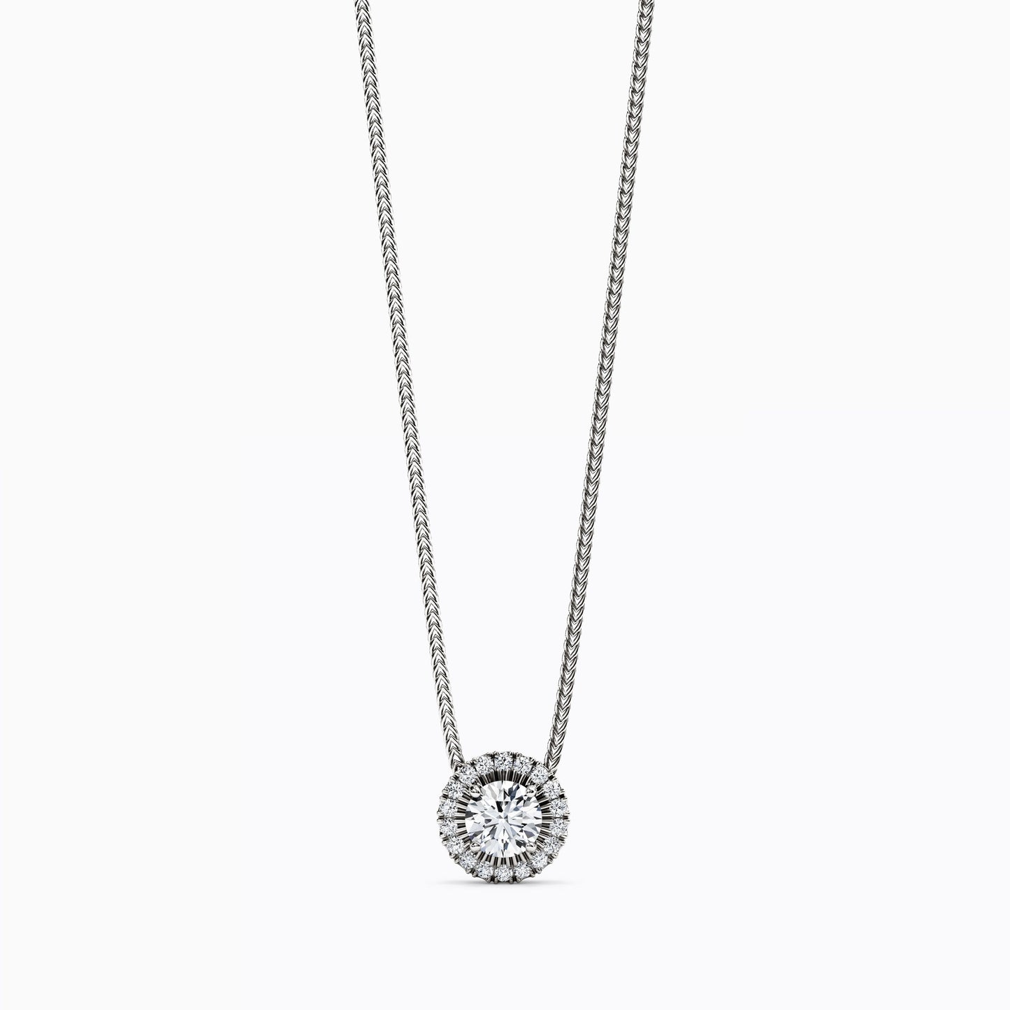Diamond Halo Pendant in 14K Gold