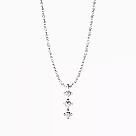 Diamond Three Stone Pendant in 14K Gold