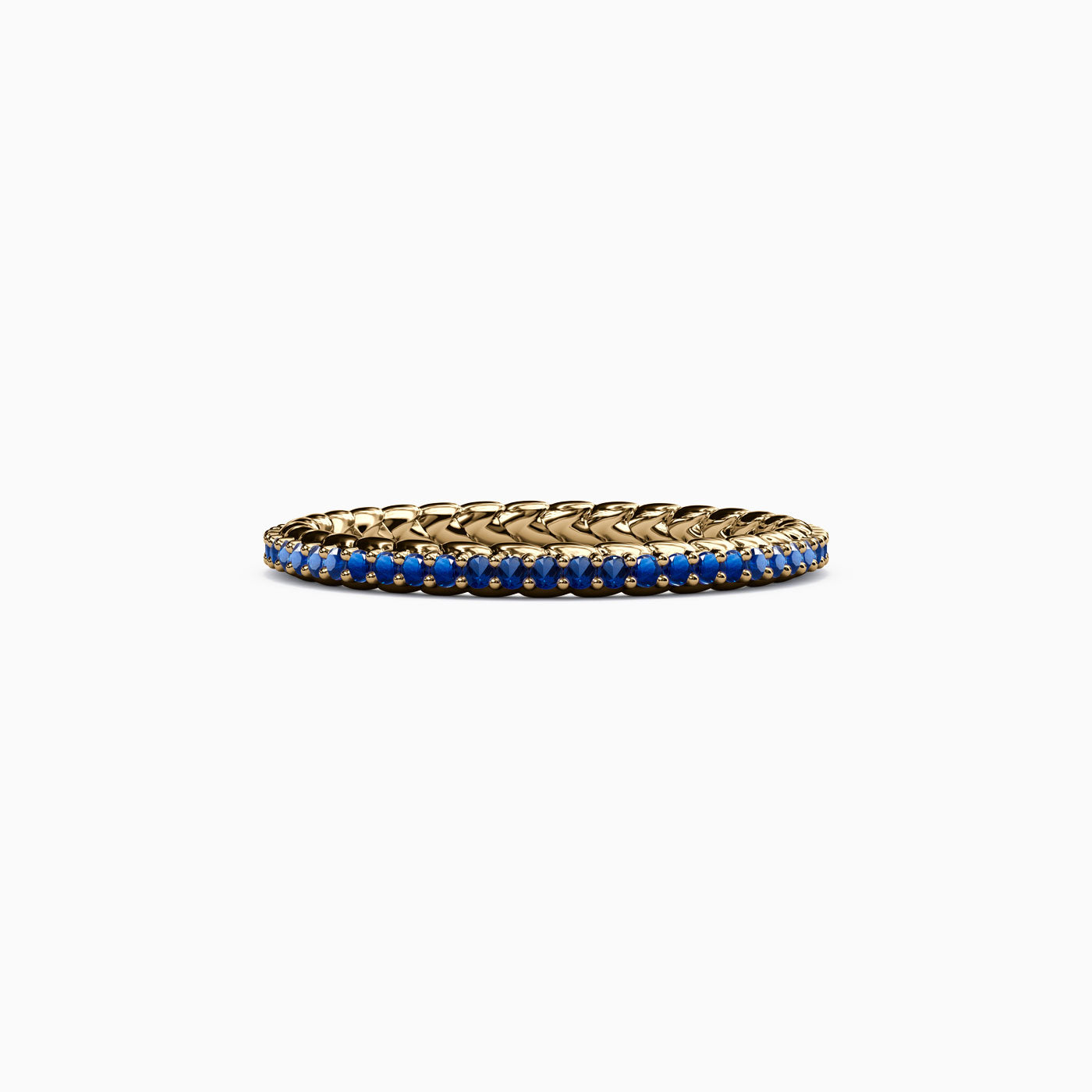 Sapphire Everlasting Wheat Ring in 14K Gold