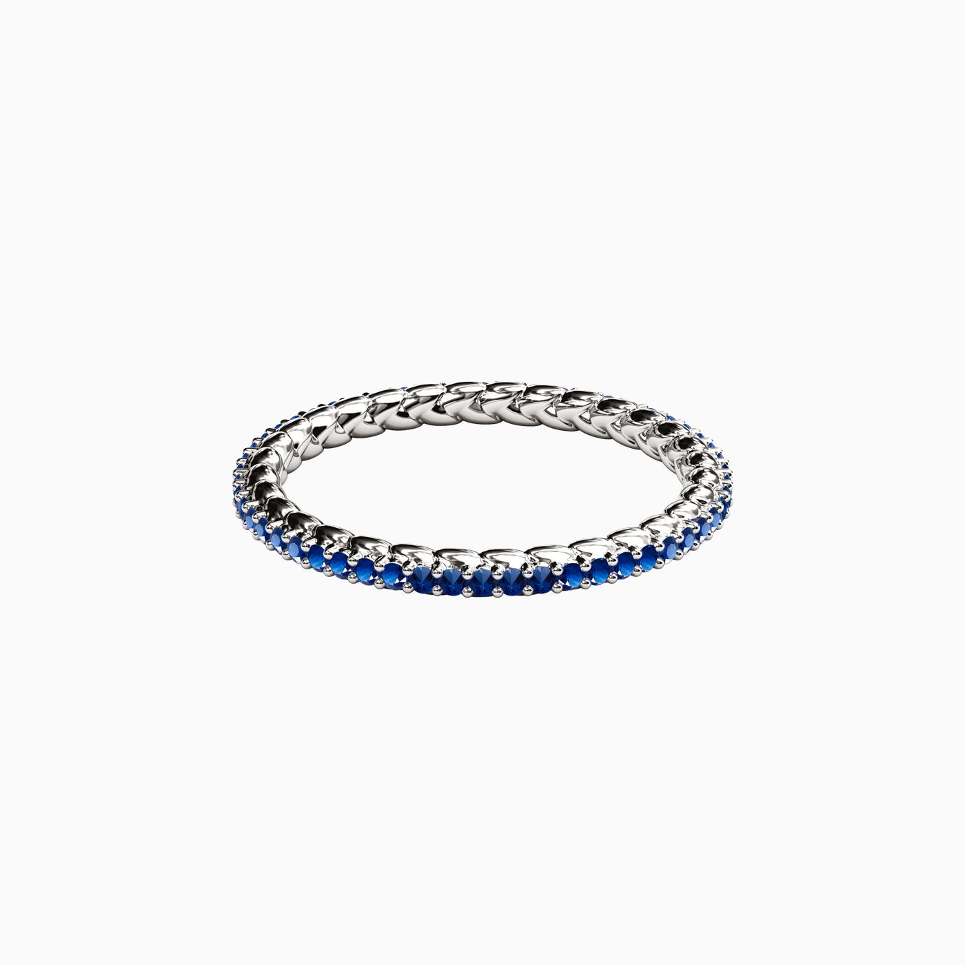 Sapphire Everlasting Wheat Ring in 14K Gold