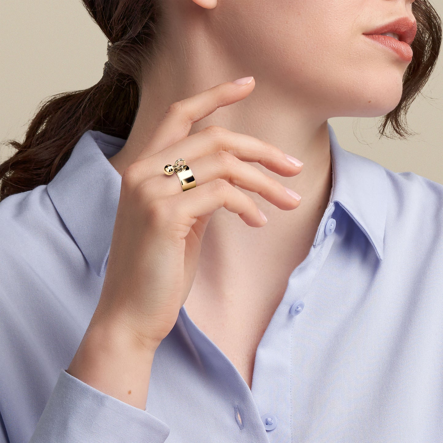 Wide Versatile Ring in 14K Gold