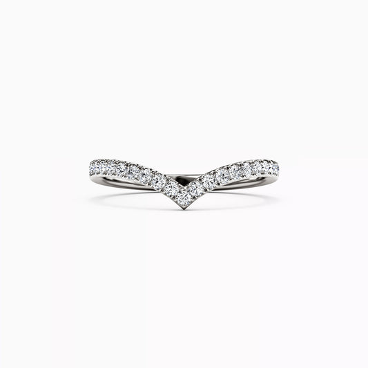 V Diamond Chevron Stackable Ring in 14K Gold
