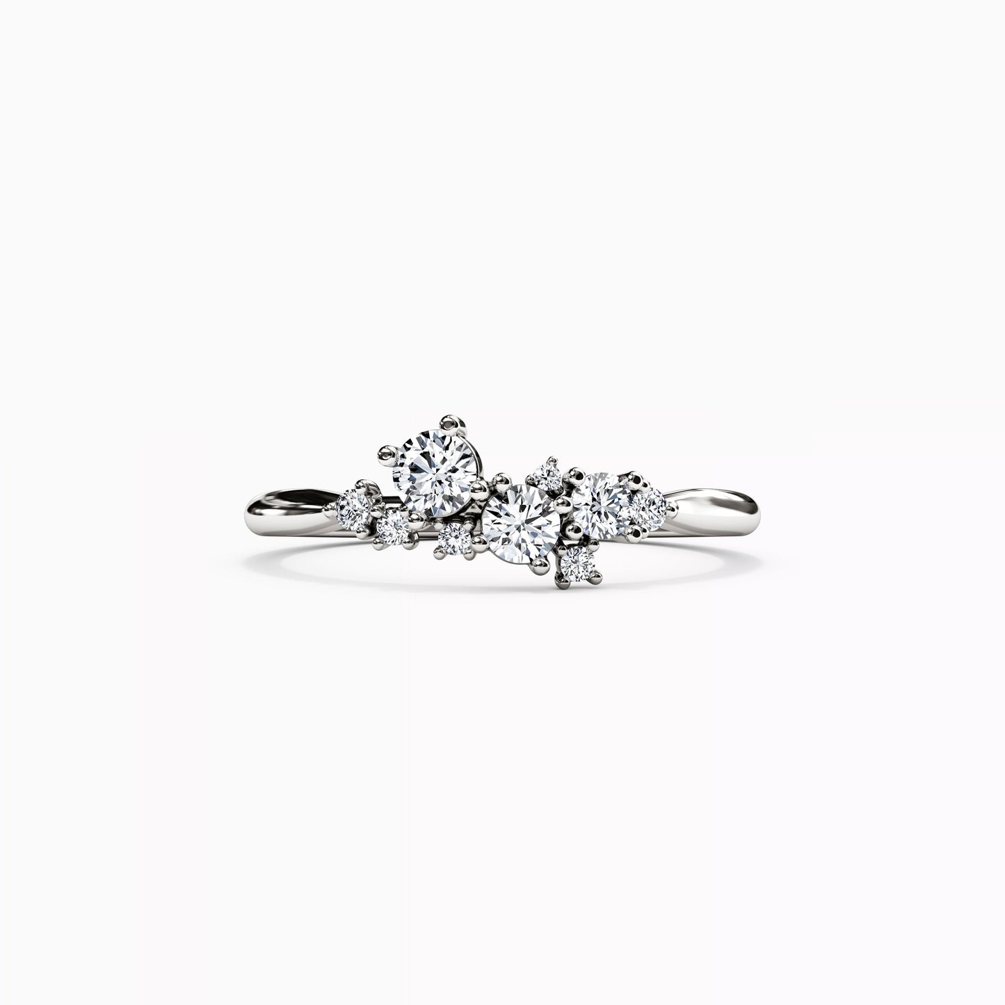 Cluster Diamonds Prong Set Ring in 14K Gold