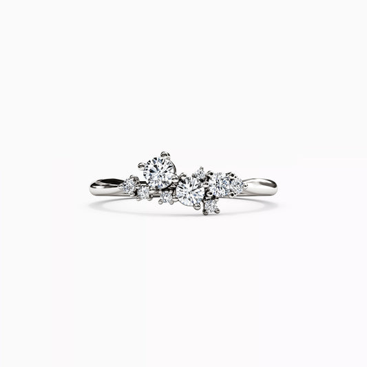 Cluster Diamonds Prong Set Ring in 14K Gold