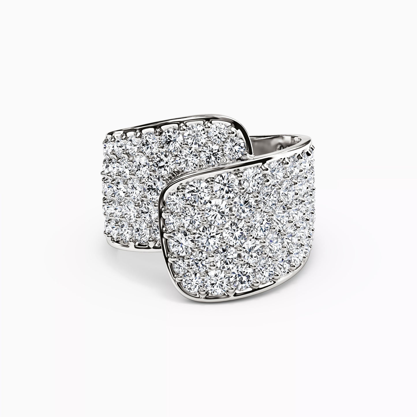 Diamond Row Wrap Ring in 14K Gold