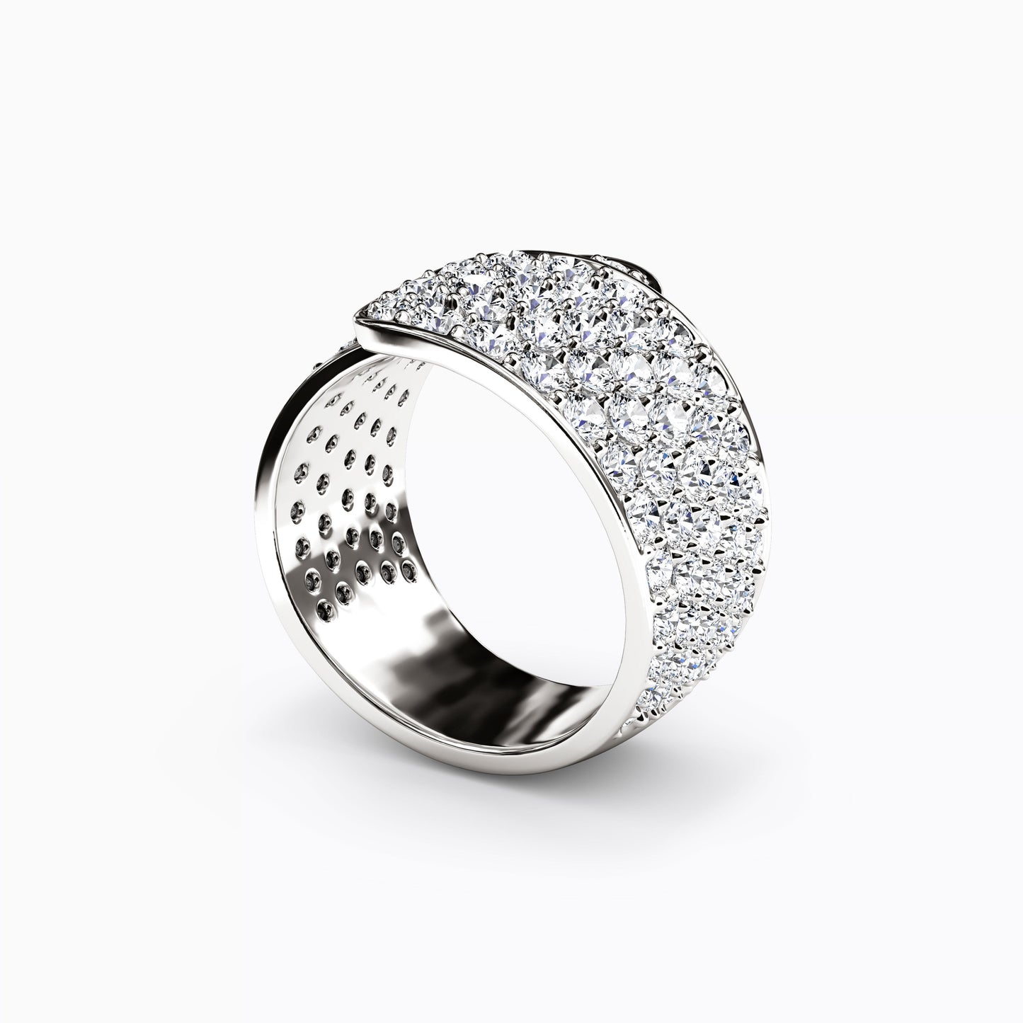 Diamond Row Wrap Ring in 14K Gold