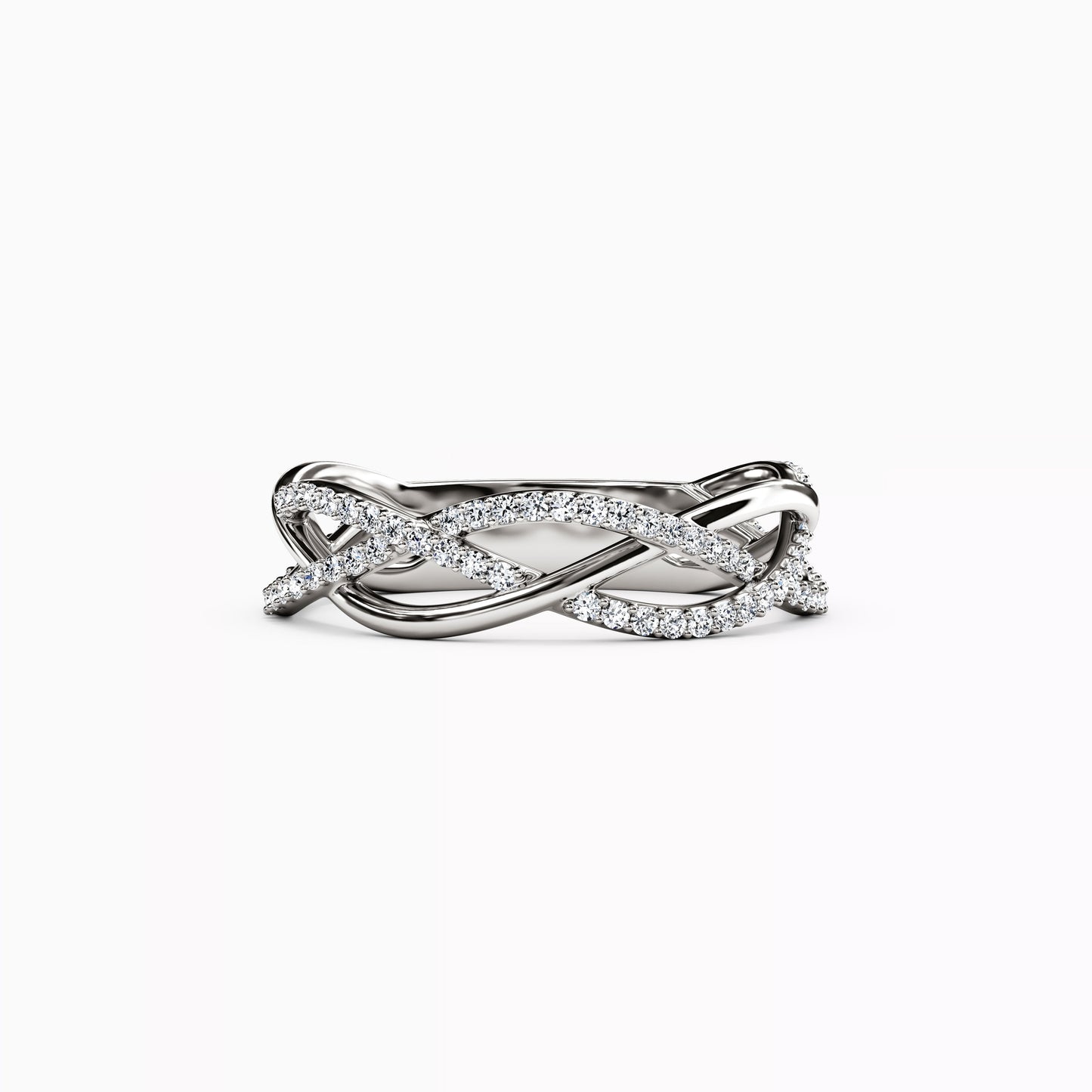Diamond Woven Knot Ring in 14K Gold