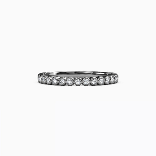 Diamond Bezel Ring in Sterling Silver
