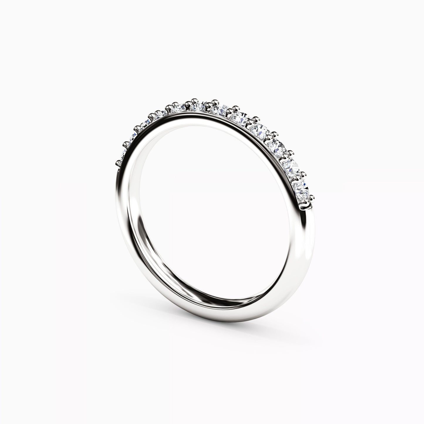 Diamond Shared Prong Wedding Band in 14K Gold