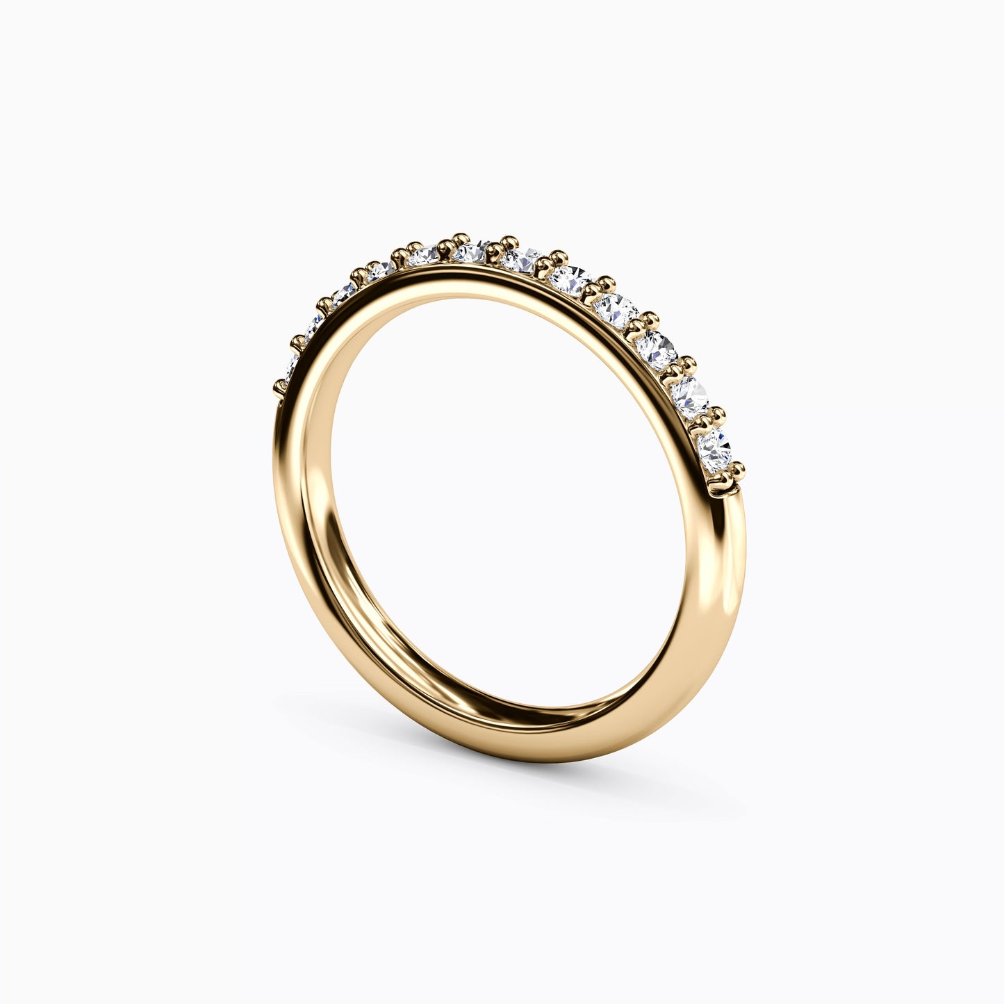 Diamond Shared Prong Wedding Band in 14K Gold