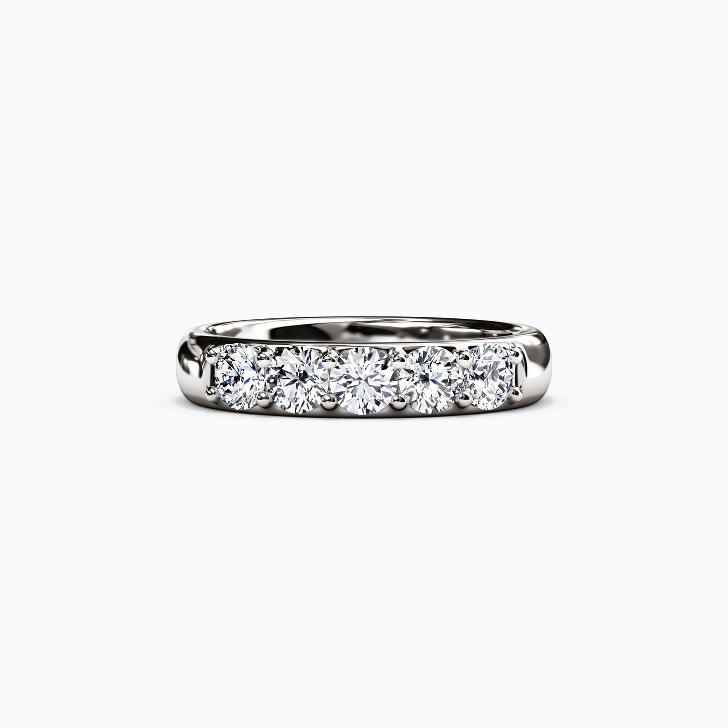 Diamond Shared Prong Wedding Band in 14K Gold
