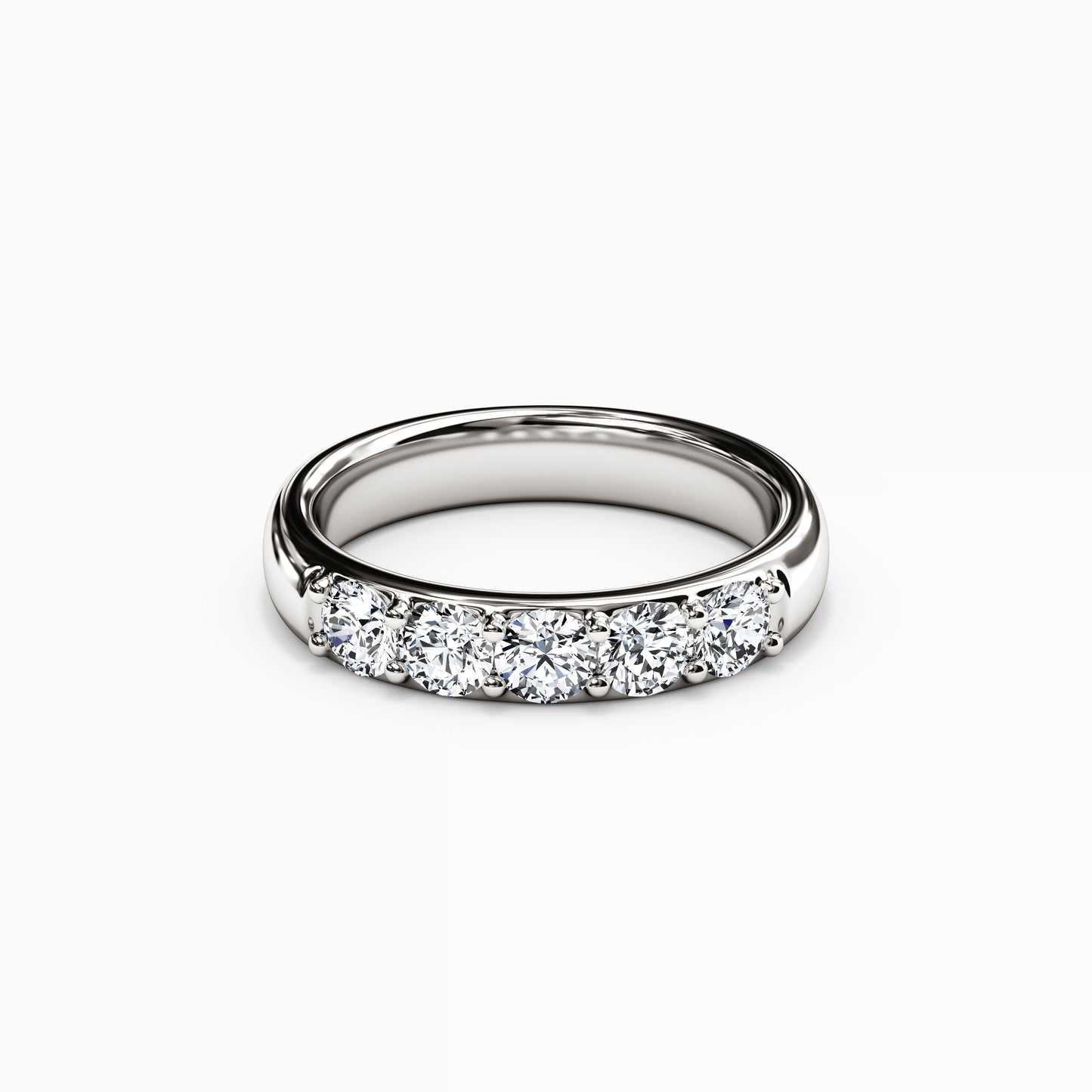 Diamond Shared Prong Wedding Band in 14K Gold