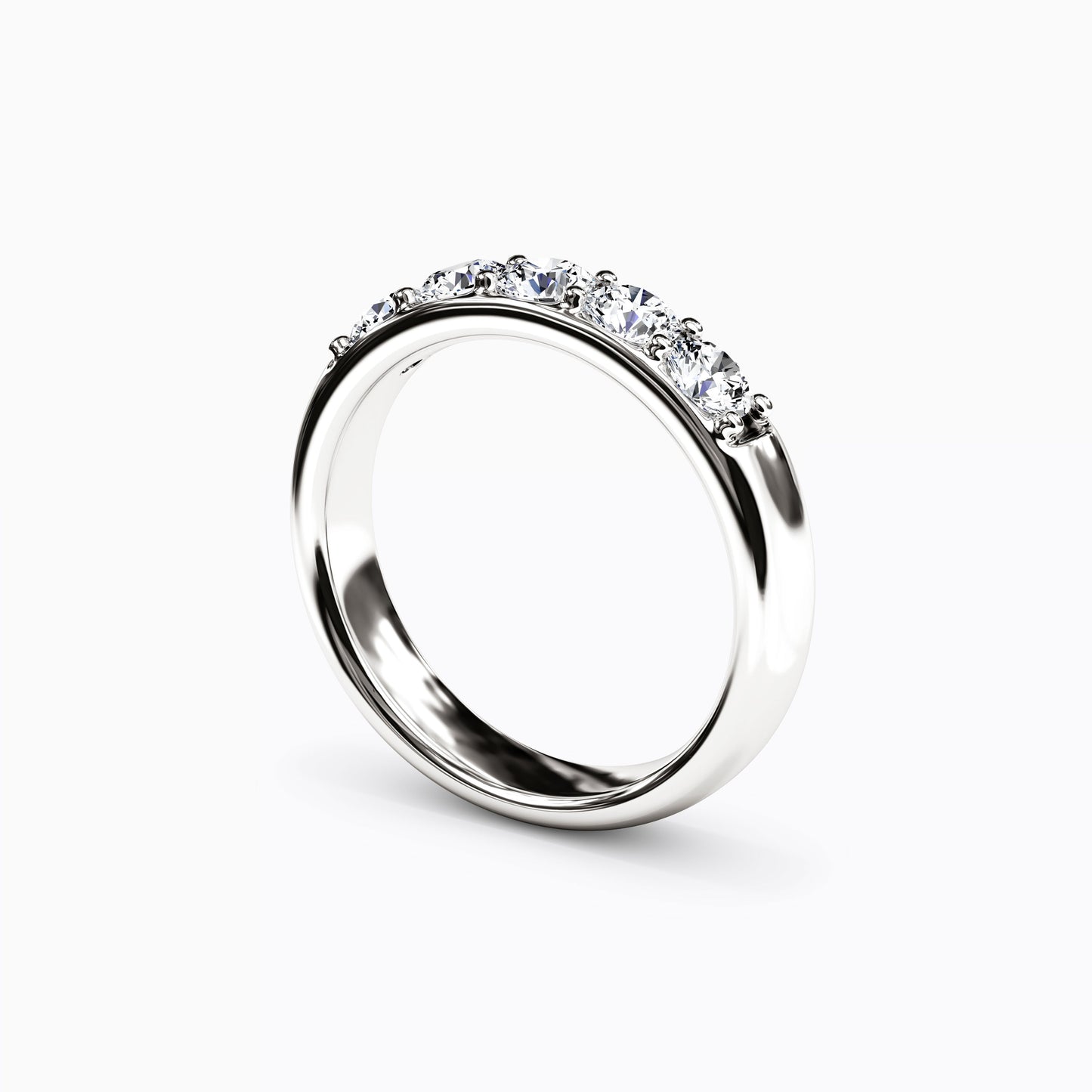 Diamond Shared Prong Wedding Band in 14K Gold