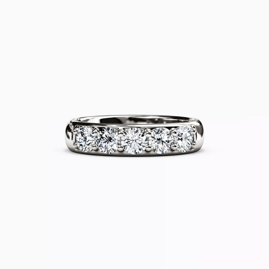 Diamond Shared Prong Wedding Band in 14K Gold