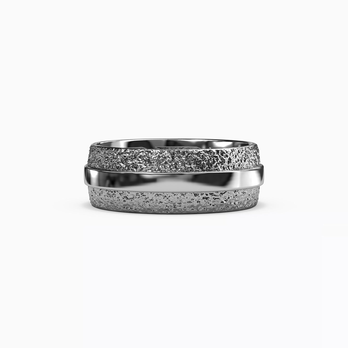 Polished Rail Men's Ring in Sterling Silver