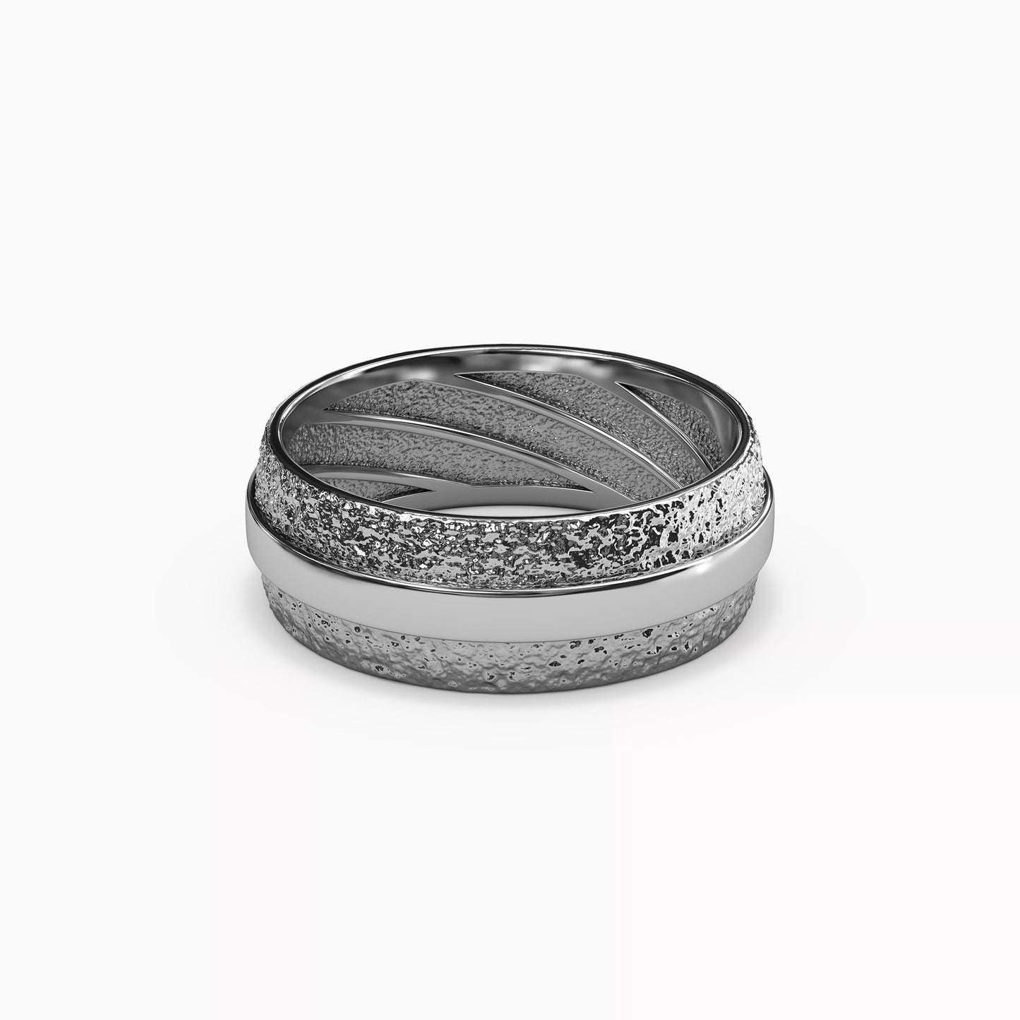 Polished Rail Men's Ring in Sterling Silver