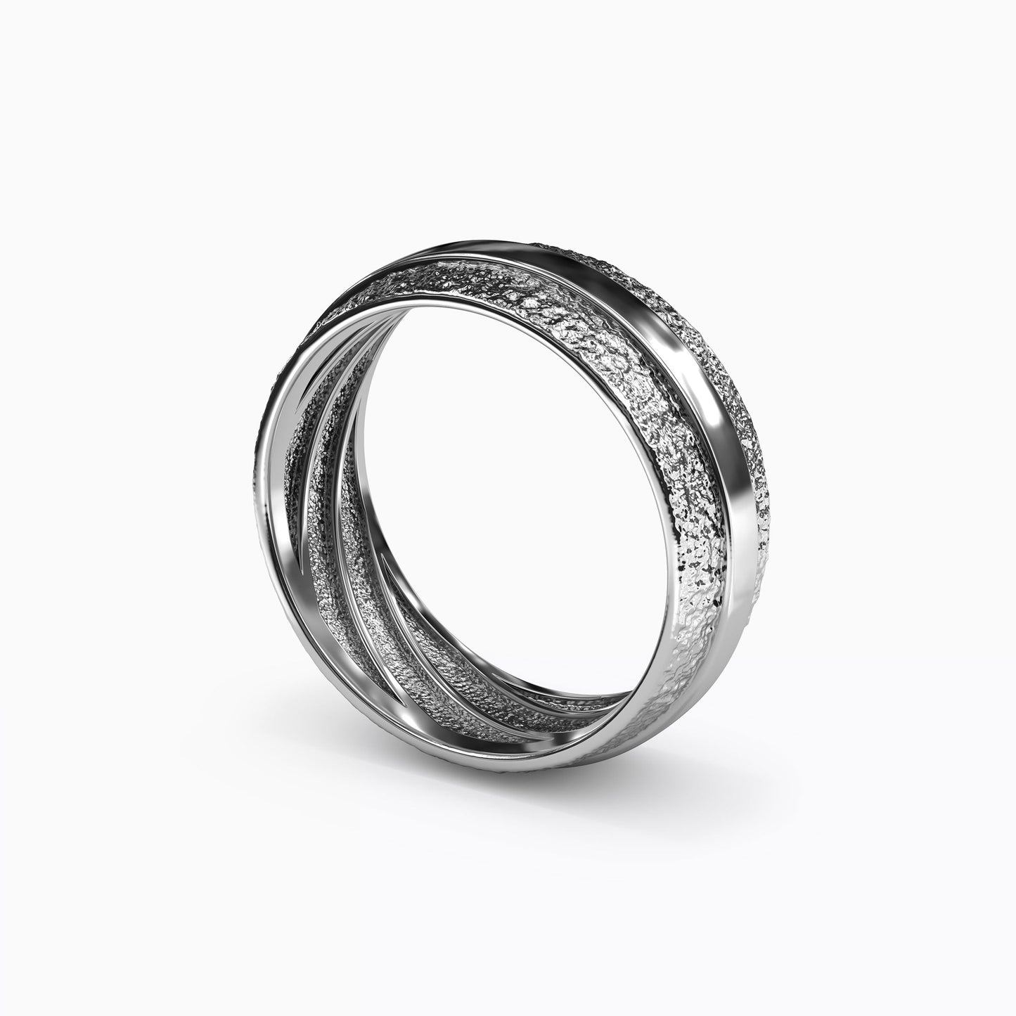 Polished Rail Men's Ring in Sterling Silver