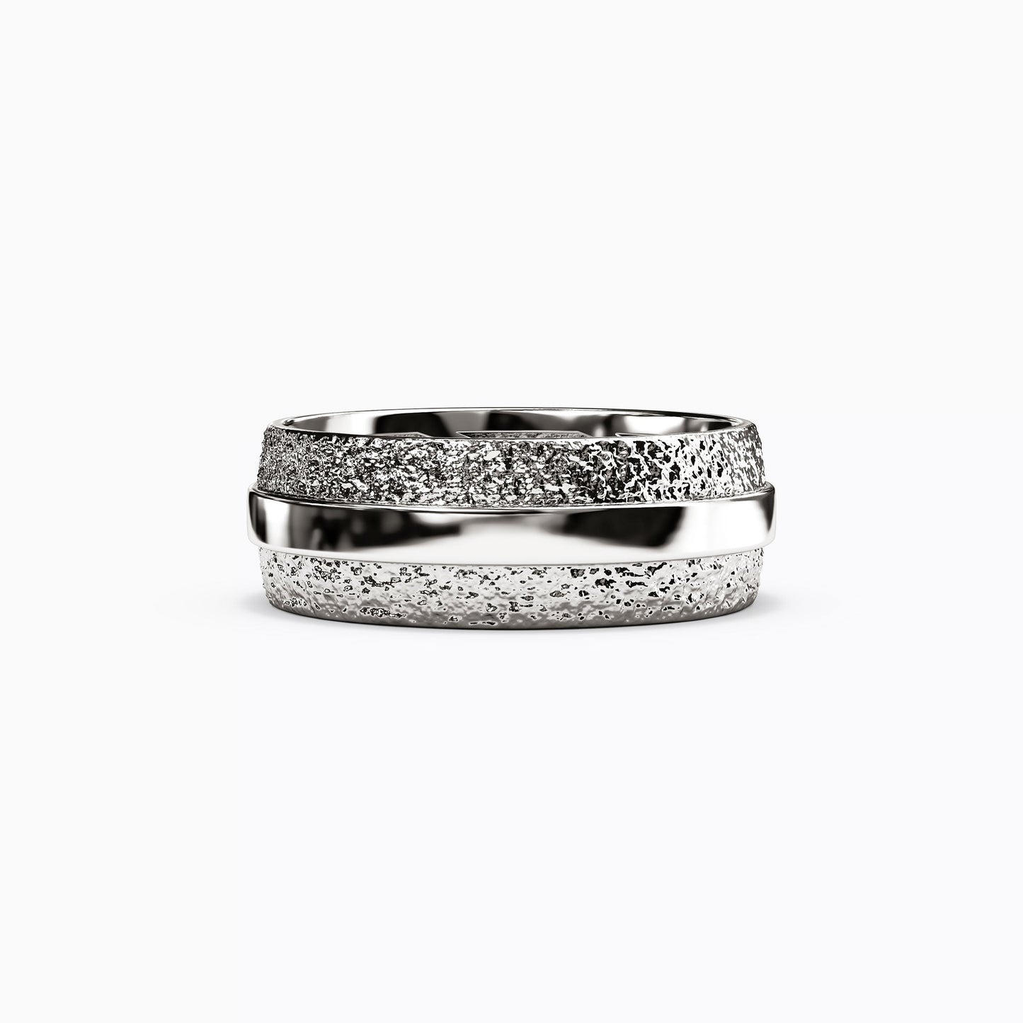 Polished Rail Wedding Band in Platinum