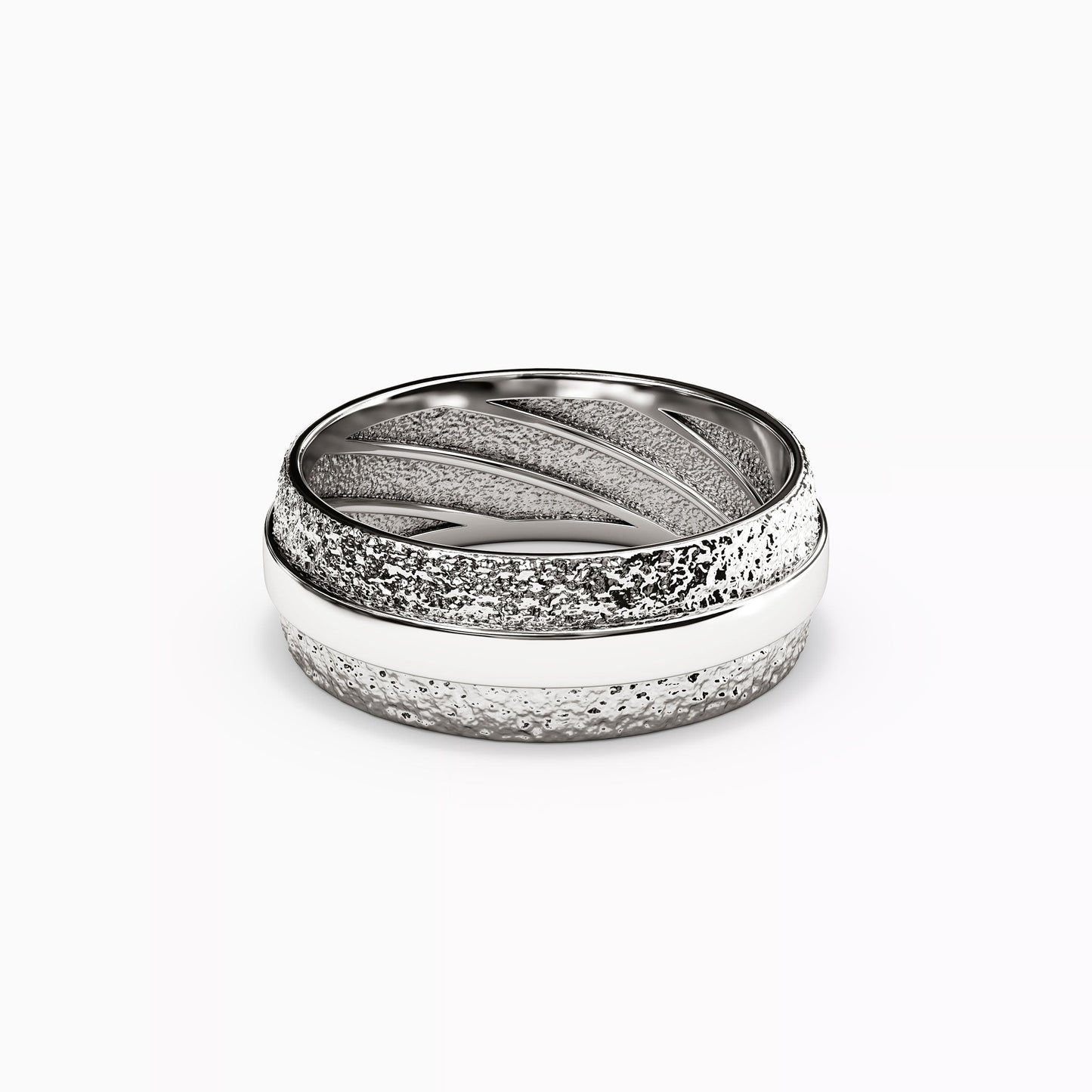 Polished Rail Wedding Band in Platinum