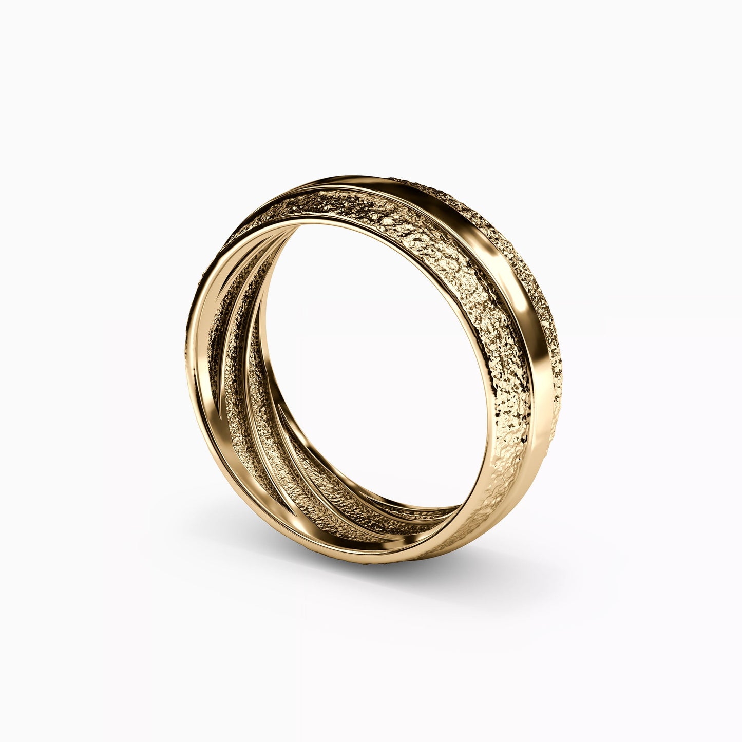 Polished Rail Wedding Band in 14K Gold