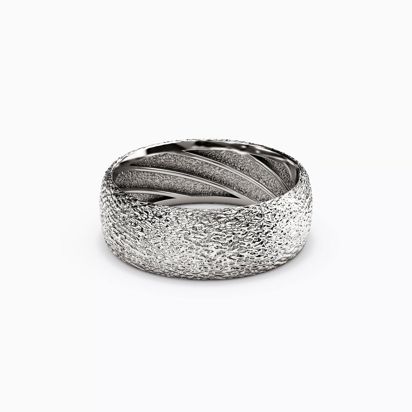 Cross-Hatch Texture Wedding Band in 14K Gold