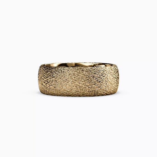 Cross-Hatch Texture Wedding Band in 14K Gold
