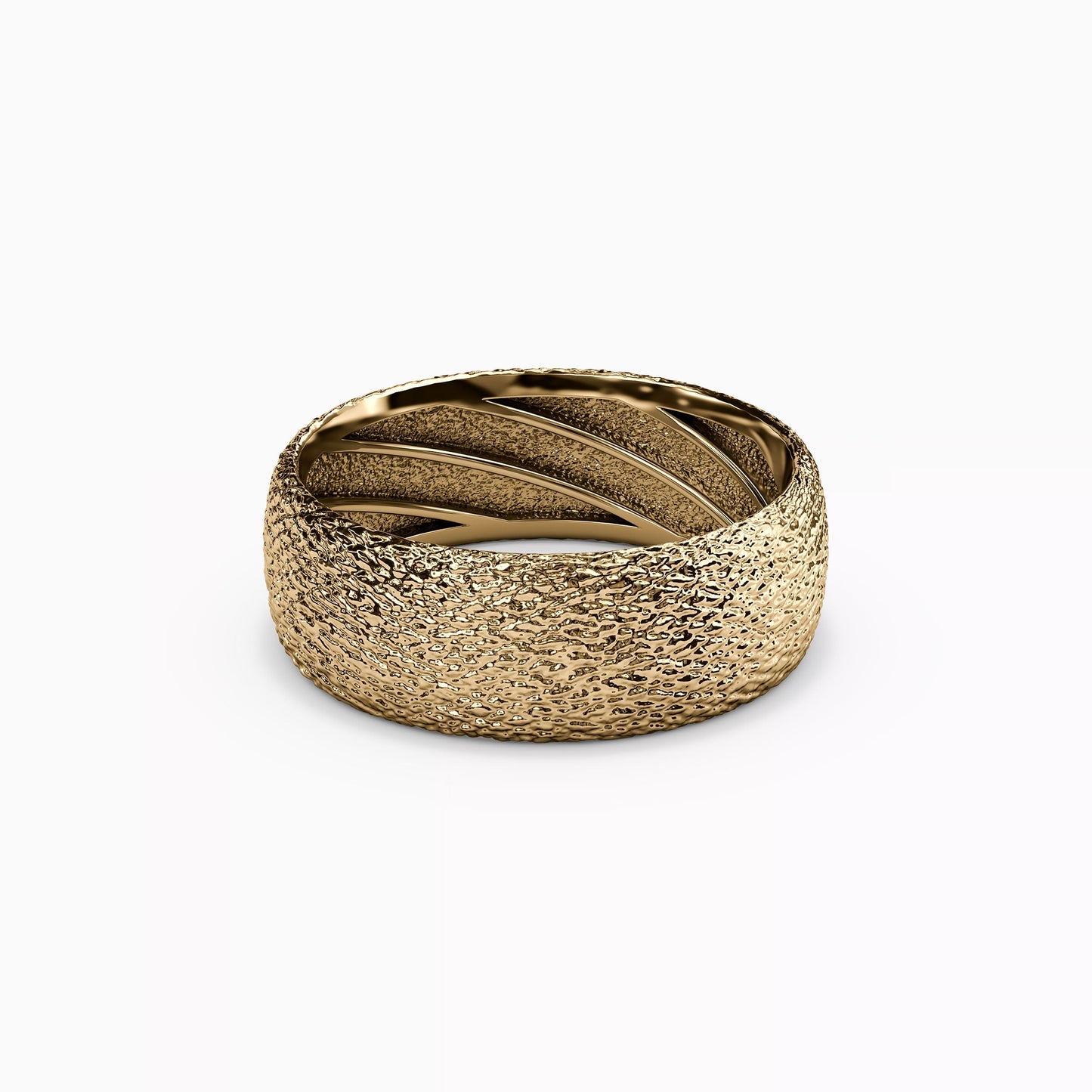 Cross-Hatch Texture Wedding Band in 14K Gold