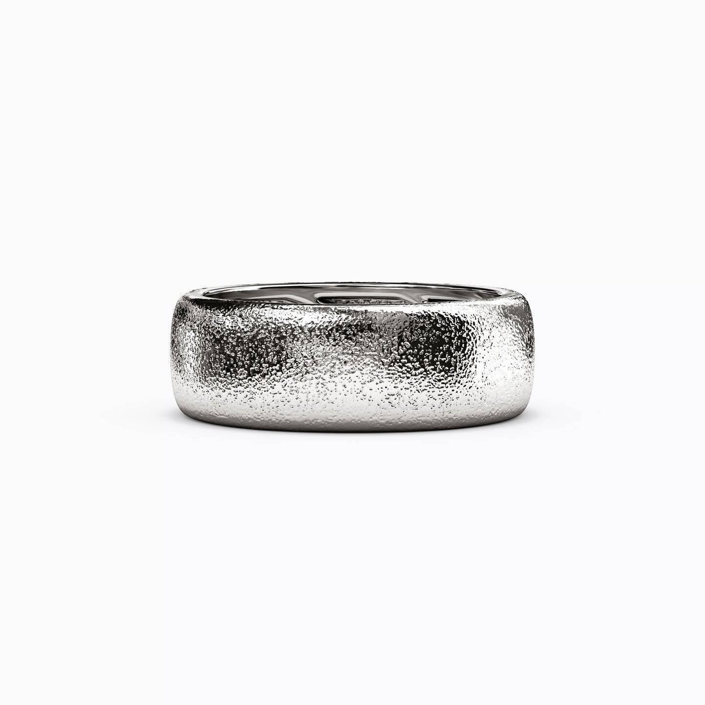 Diamond Brushed Wedding Band in Platinum