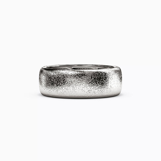 Diamond Brushed Wedding Band in Platinum
