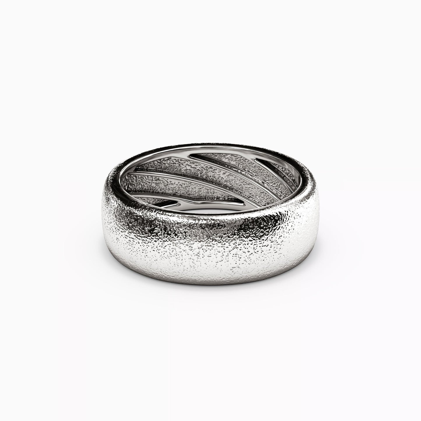Diamond Brushed Wedding Band in Platinum