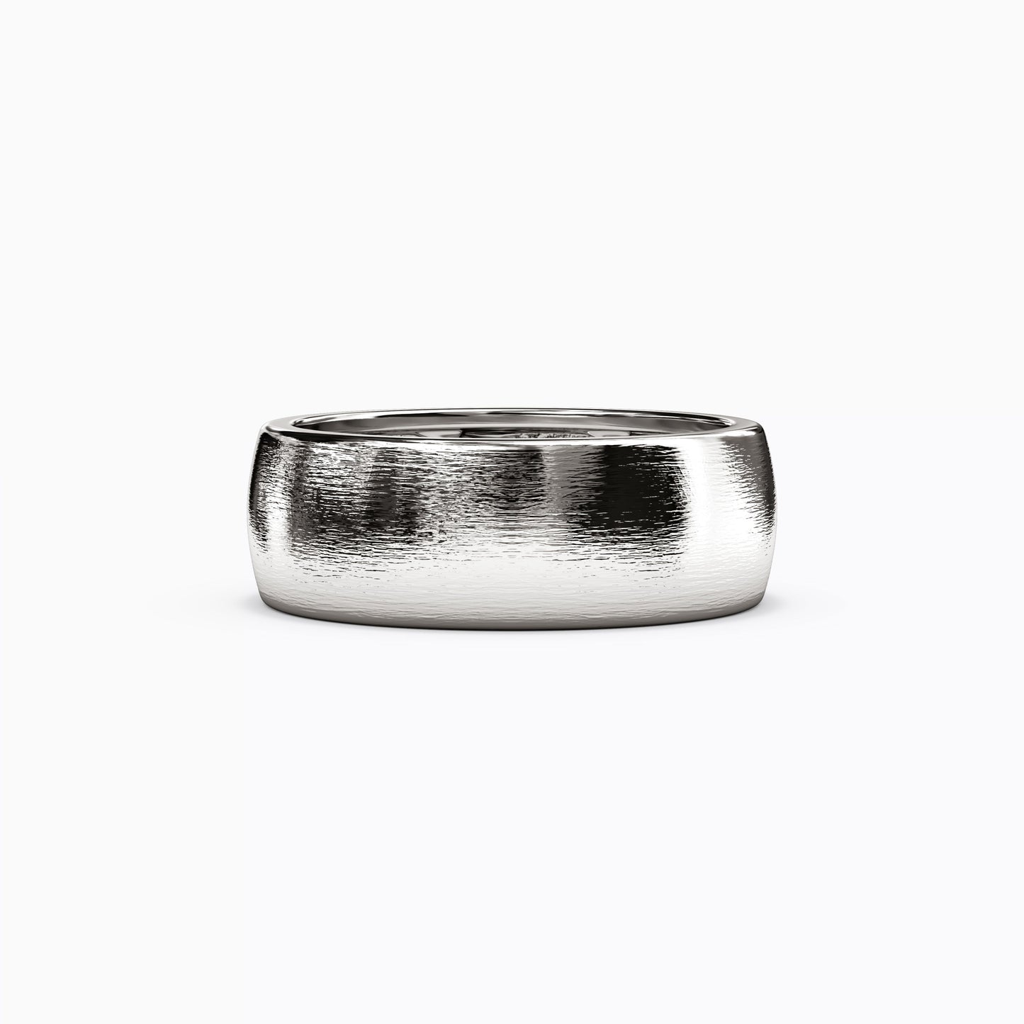 Dome Shaped Sandpaper Finish Wedding Band in 14K Gold