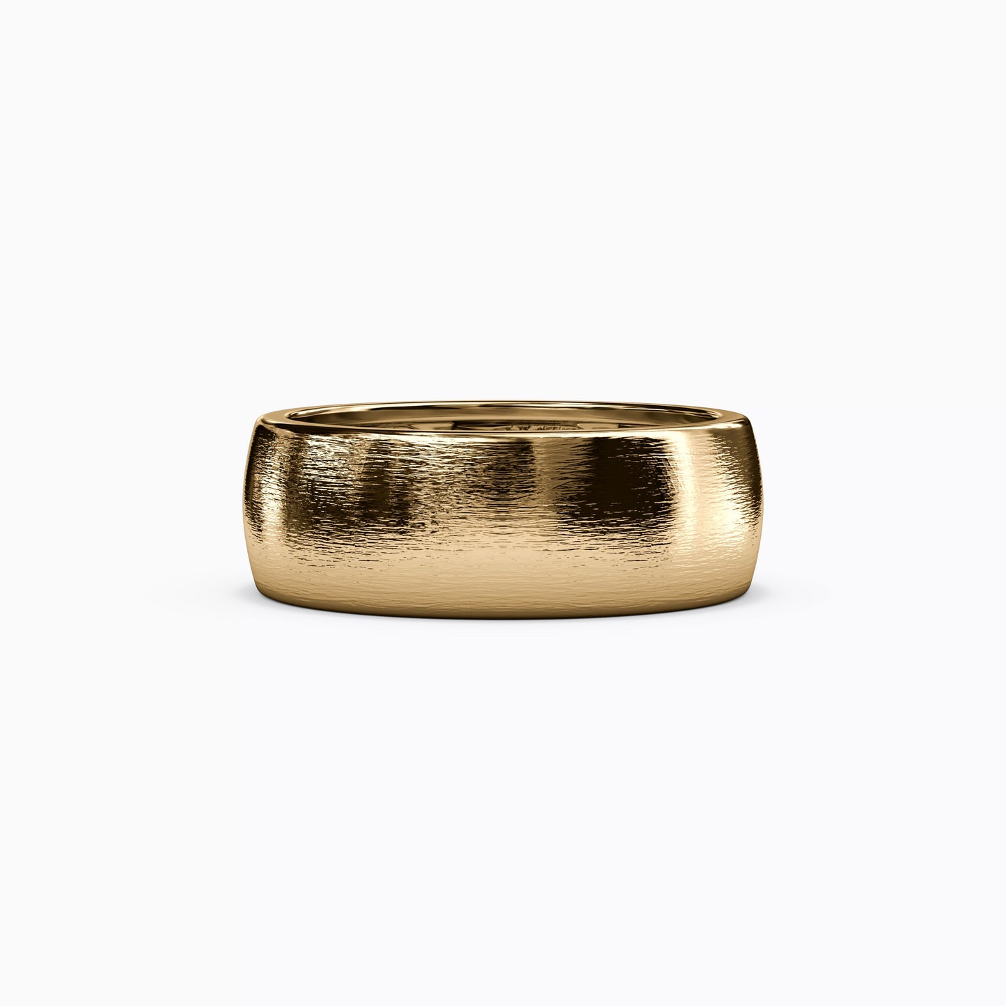 Dome Shaped Sandpaper Finish Wedding Band in 14K Gold
