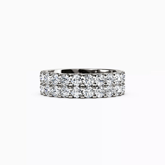 Diamond Double Row Wedding Band in 14K Gold
