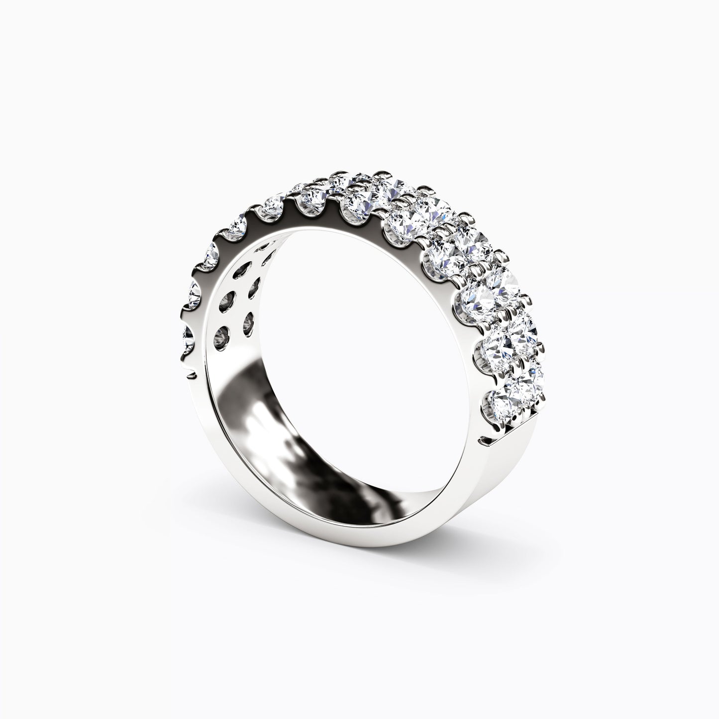 Diamond Double Row Wedding Band in 14K Gold