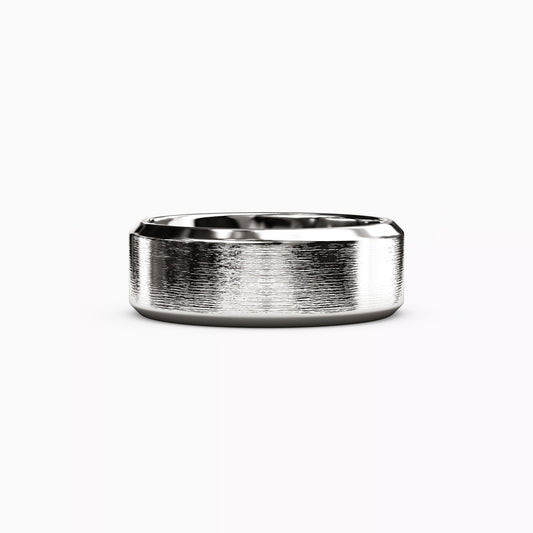 Sandpaper Finish Wedding Band in Platinum