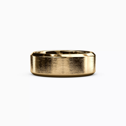 Sandpaper Finish Wedding Band in 14K Gold